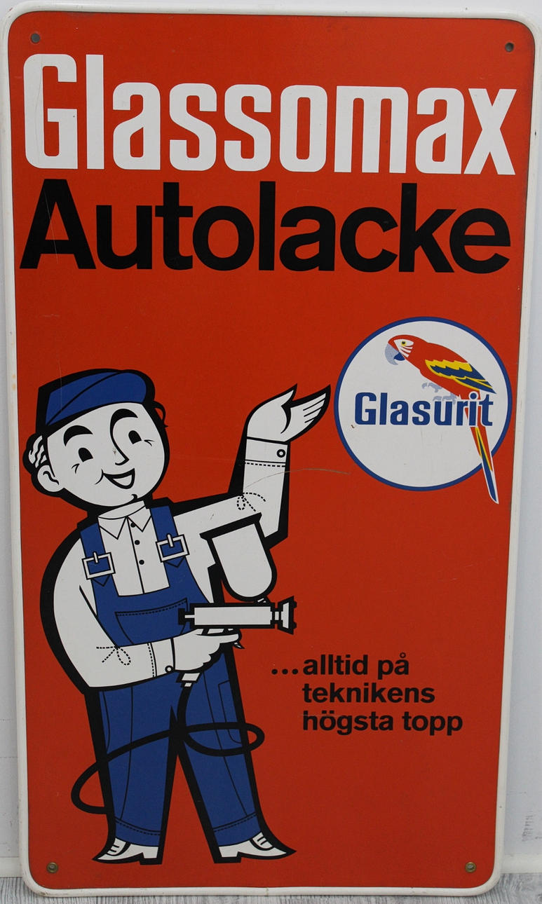 SKYLT Glasurit 50-tal.