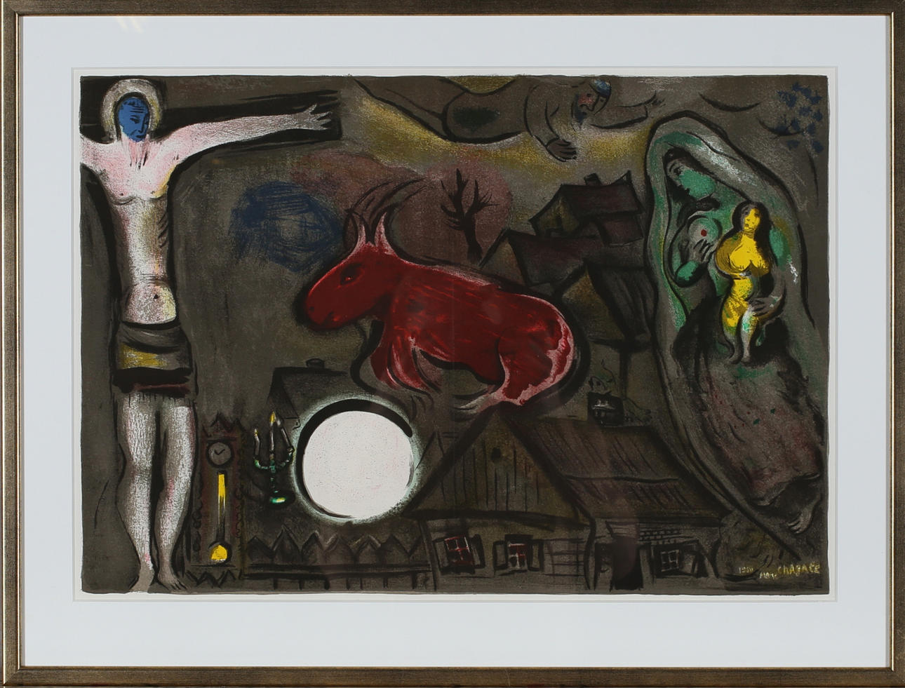 MARC CHAGALL. Värilitografia, 1950, signeeraamaton.