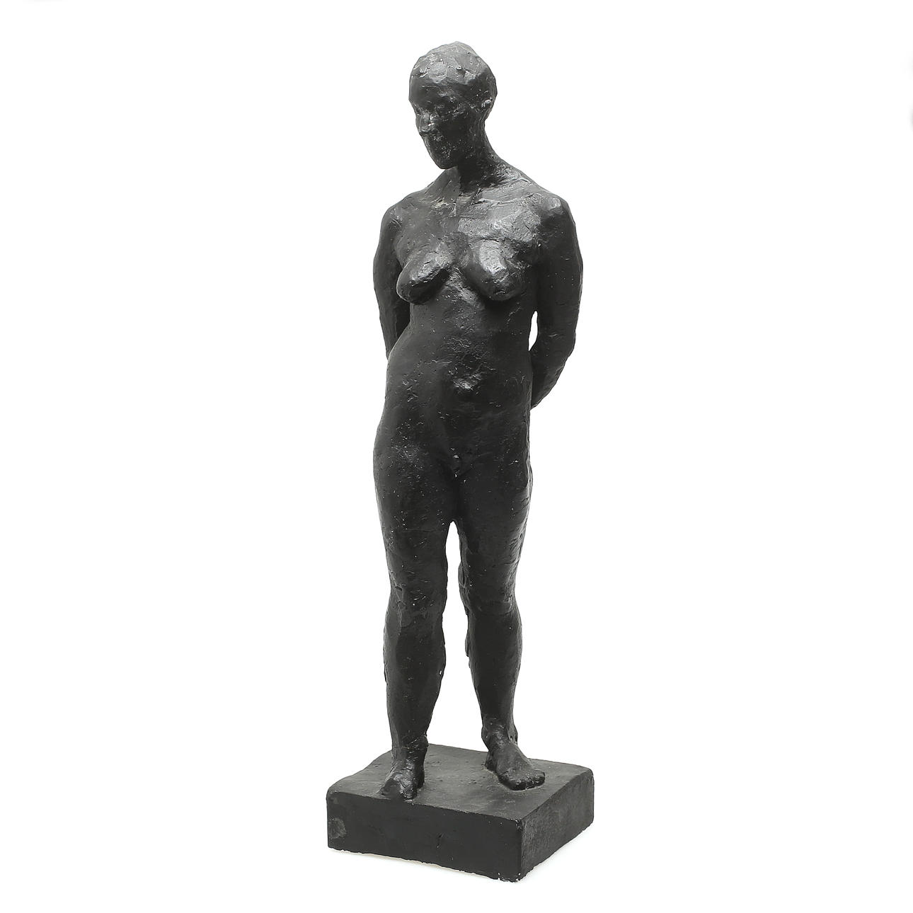 MICHAEL FARE. Sculpture, plaster, nude, signed.