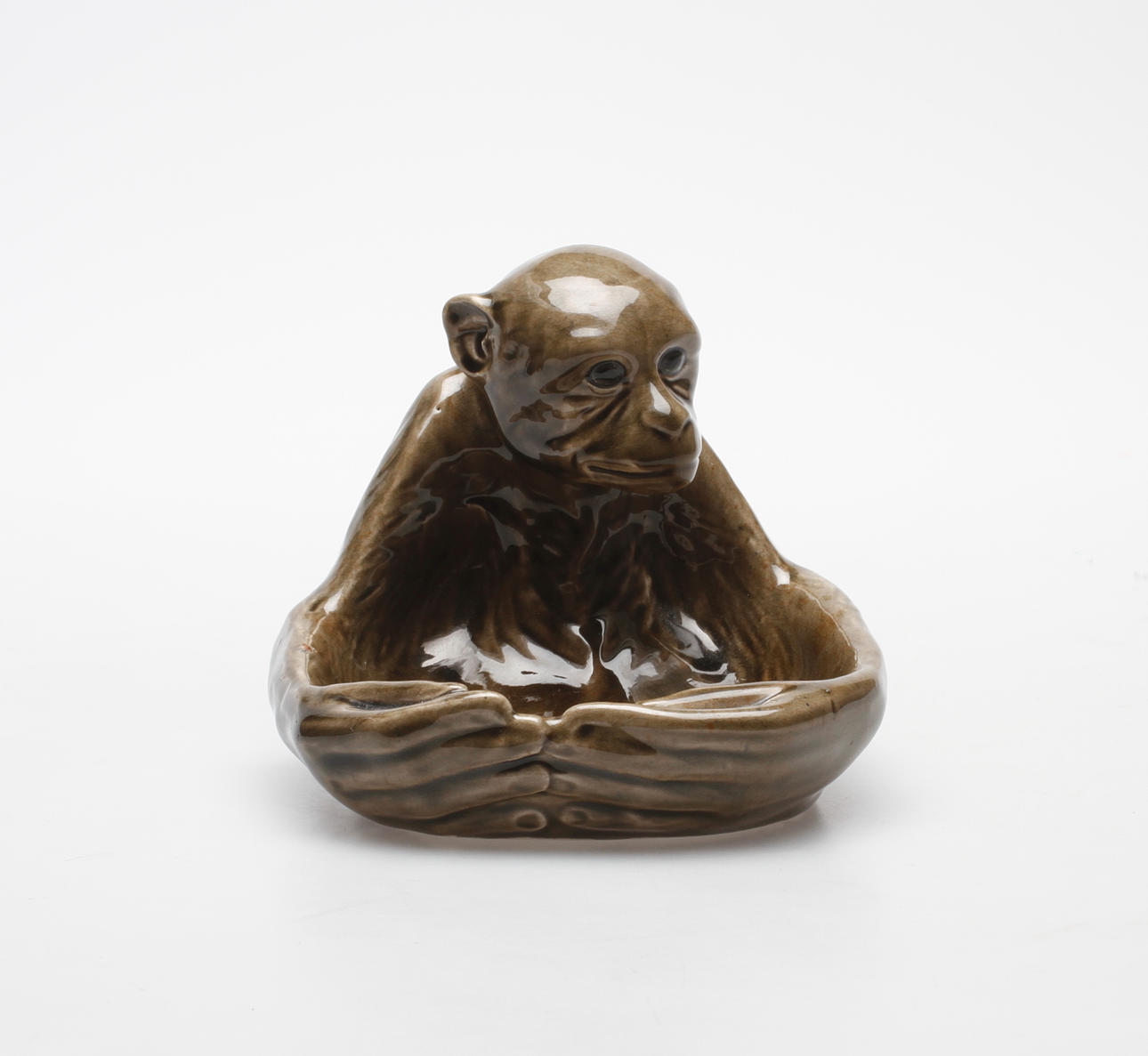 ASKFAT/SKÅL, keramik, i form av apa, Rörstrand, 1900-tal.