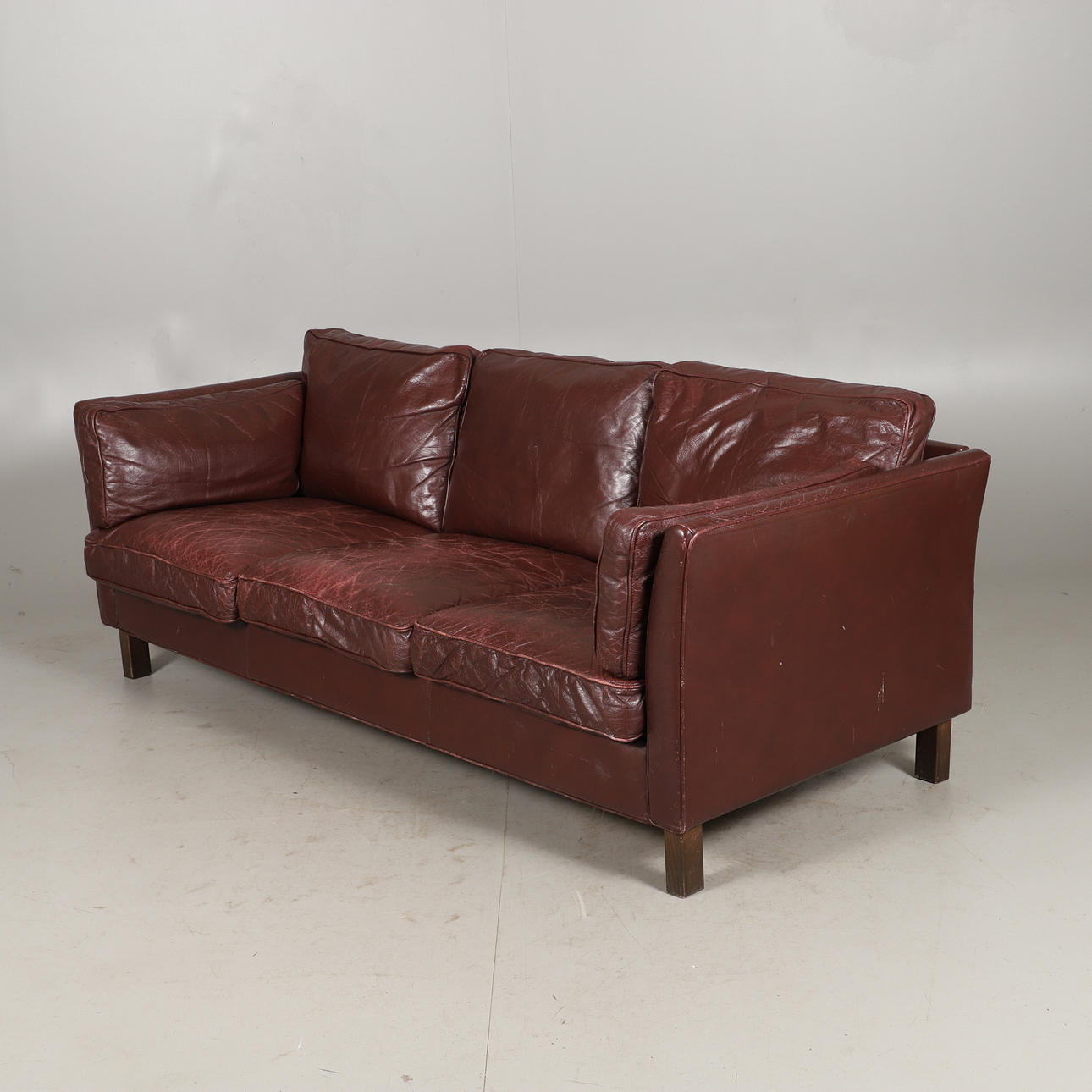 SOFA, 3-seater, leather, 1960s.
