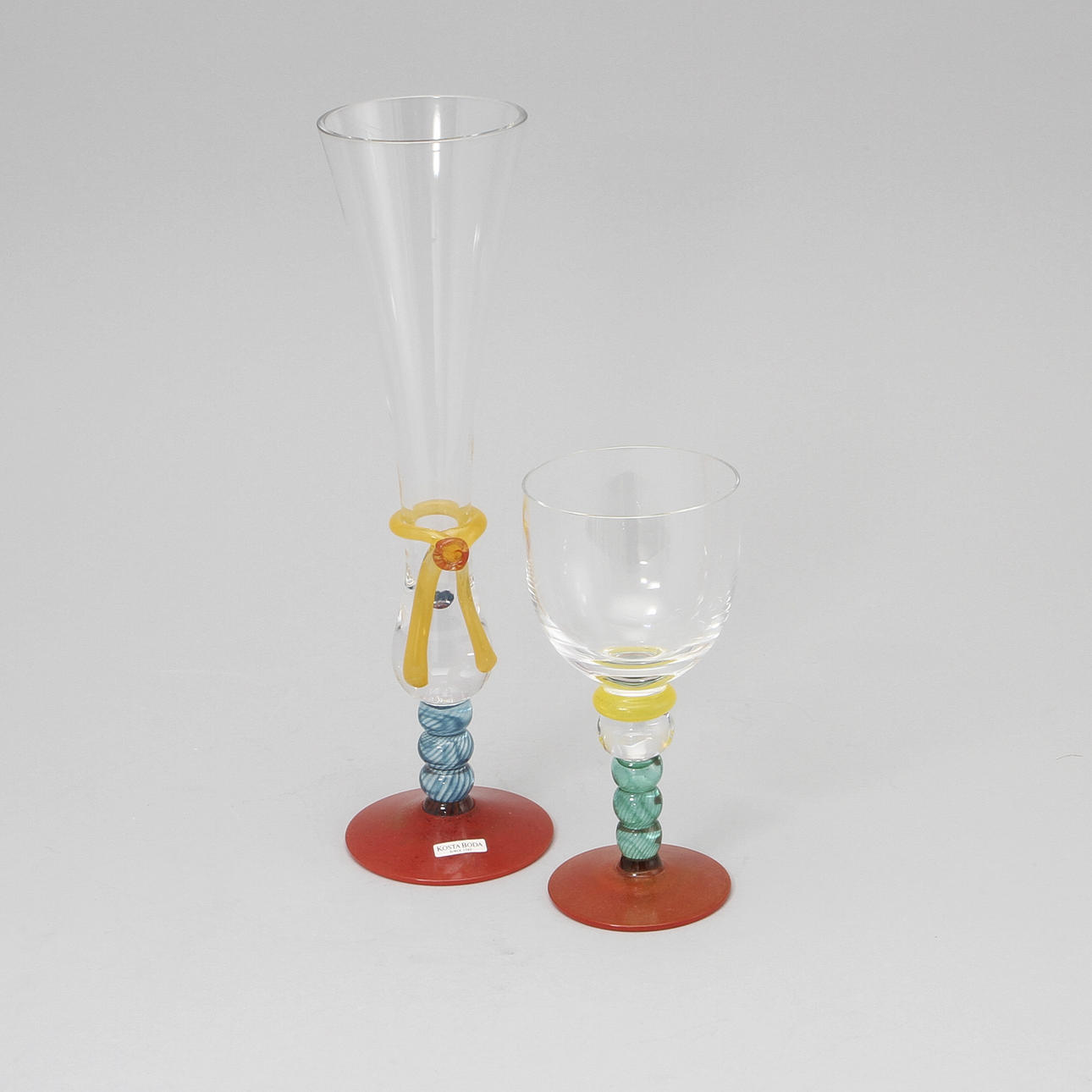 CHAMPAGNEGLAS, 6 st, samt REMMARE, 6 st, Kjell Engman, Kosta Bosa.