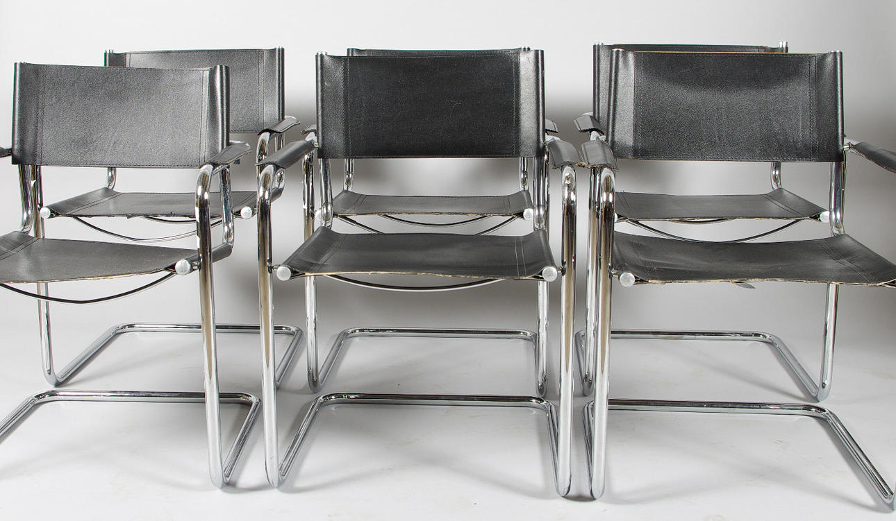 KARMSTOLAR, 6 stycken, Mart Stam, Bauhaus.