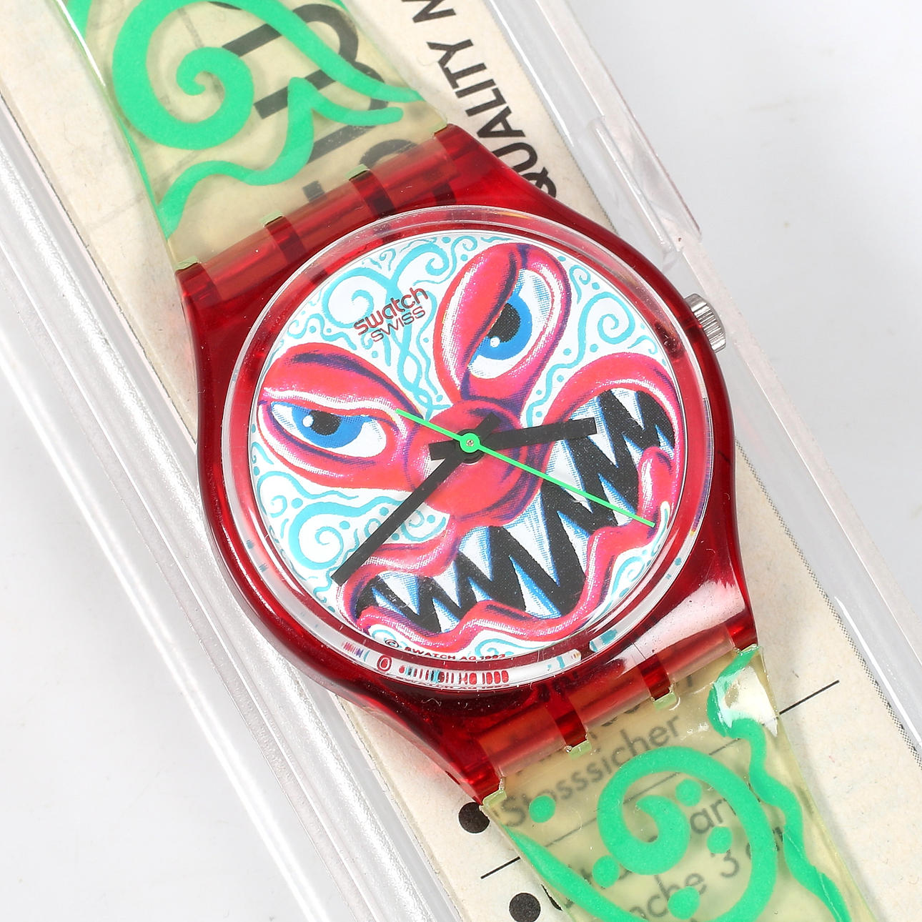 WRISTWATCH in PACKAGING, "Monster Time", Swatch, 1990s.