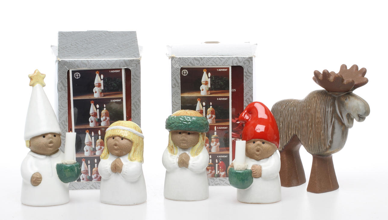 FIGURINER, 5 st, stengods, Lisa Larson, Gustavsberg.