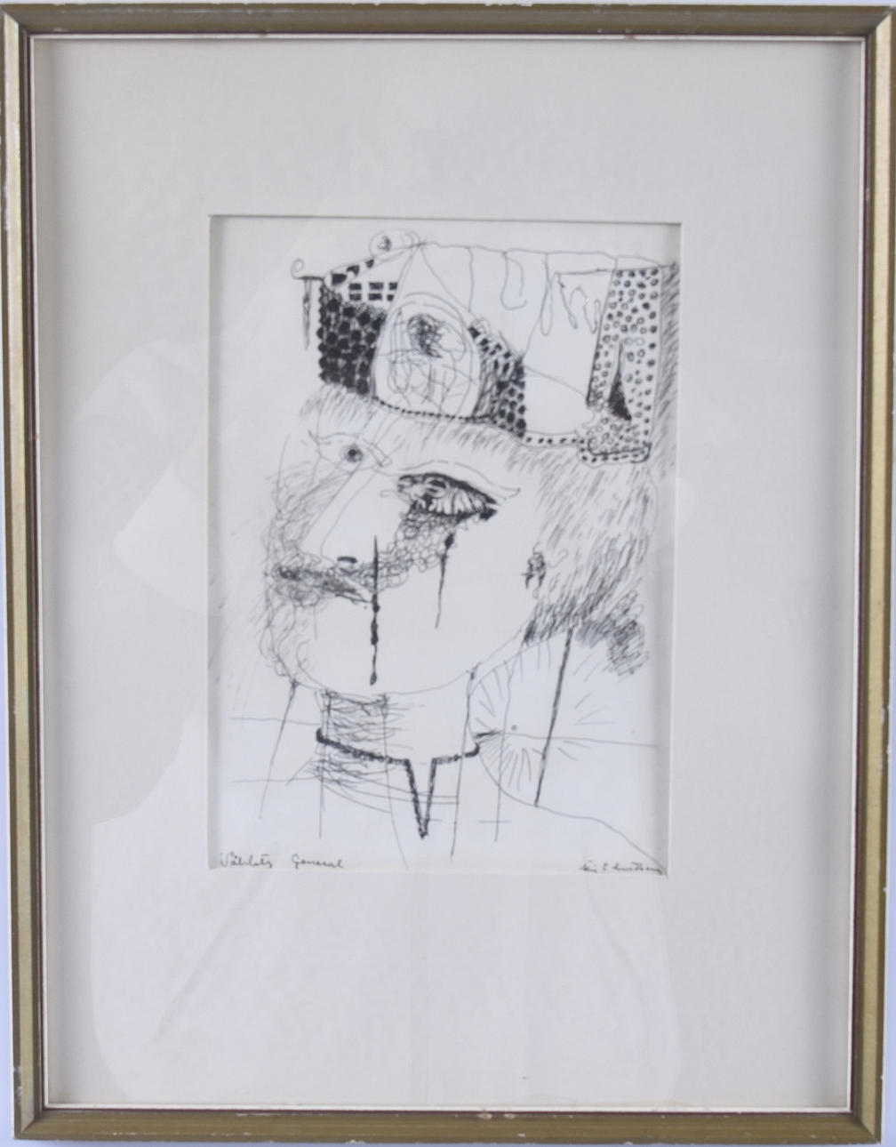 STIG E LINDBERG. Tuschteckning.