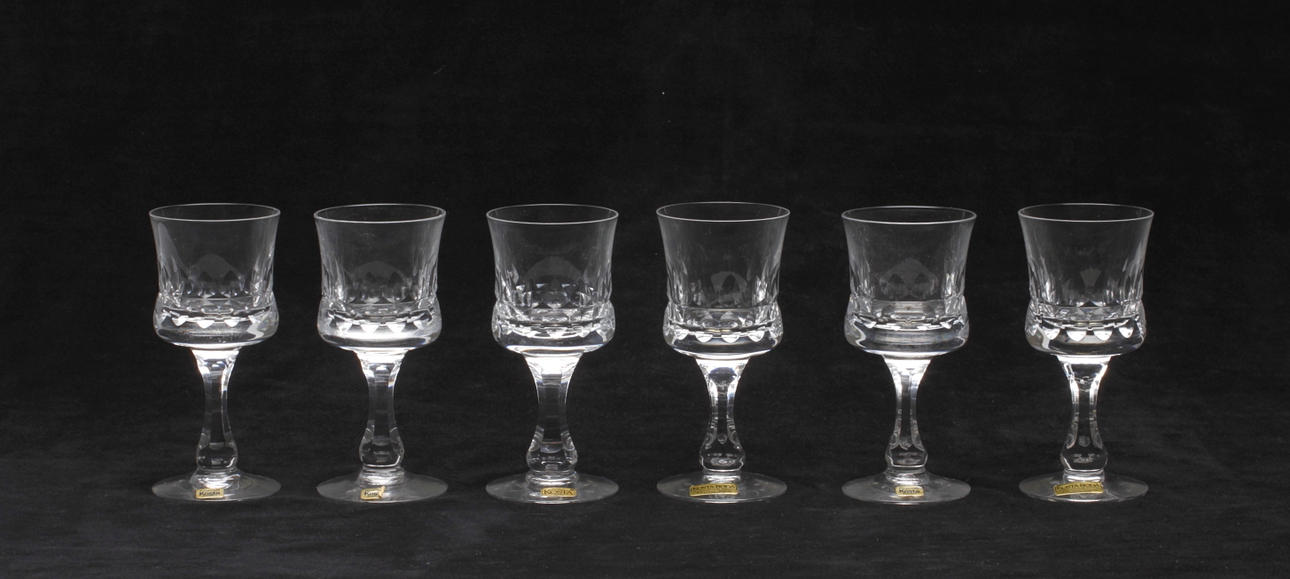 SHERRYGLAS, 6 st, "Prince", Göran Wärff, Kosta Boda.