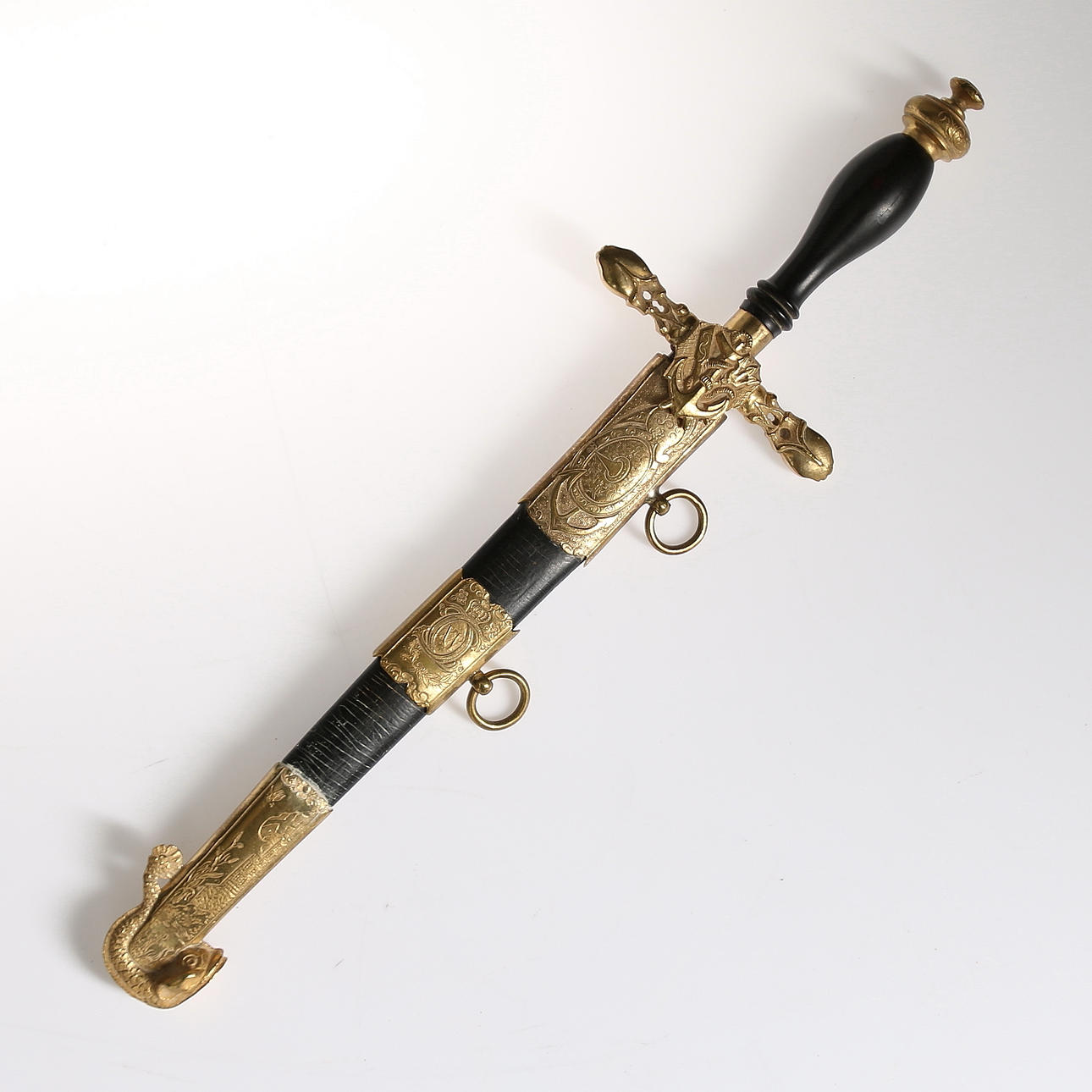 SJÖOFFICERSSTICKERT med Carl XV monogram, empire, 1800-talets mitt.