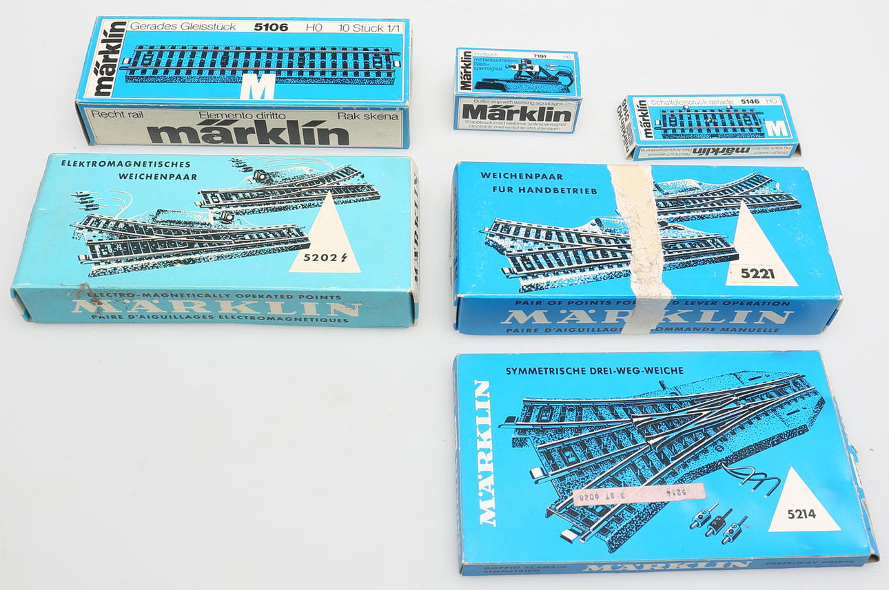 MÄRKLINREÄLSDELAR (6) I orginalkartonger.