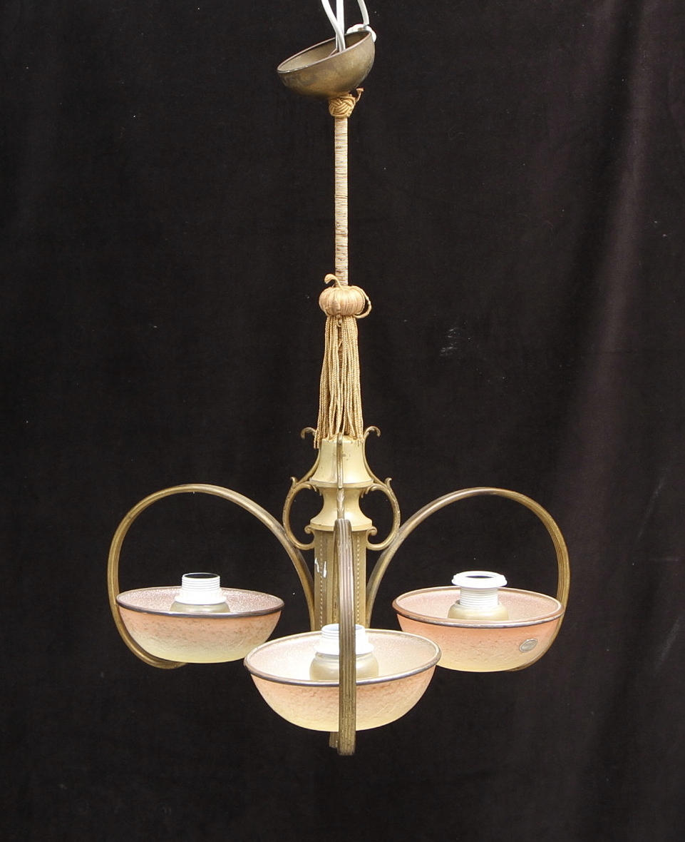 TAKLAMPA, 1930 tal, Art Deco, Kupor märkta Meissen.