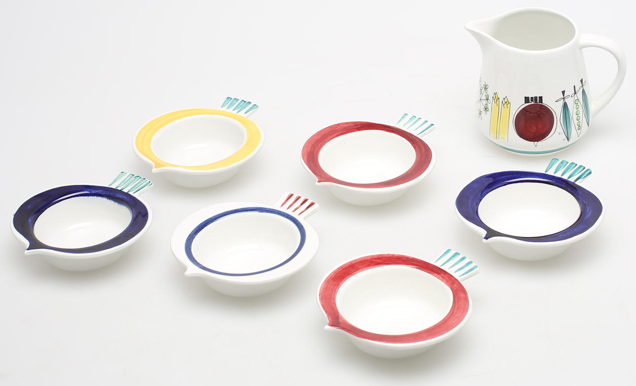 DESSERTSERVIS 7 delar "Picknick", Marianne Westman, Rörstrand.