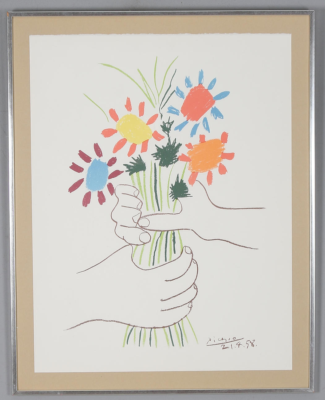 PABLO PICASSO. NACH. "Le Bouquet", Lithografie.