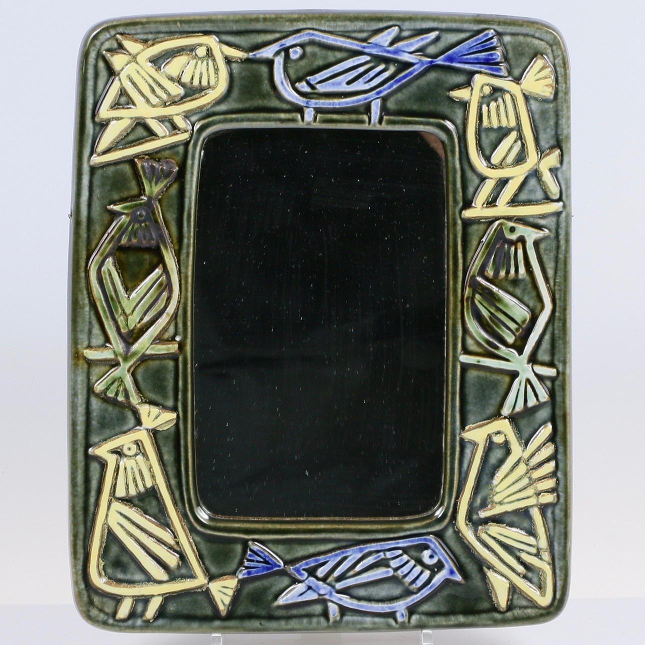 MIRROR, stoneware, "Harlekin", Lisa Larson, Gustavsberg.