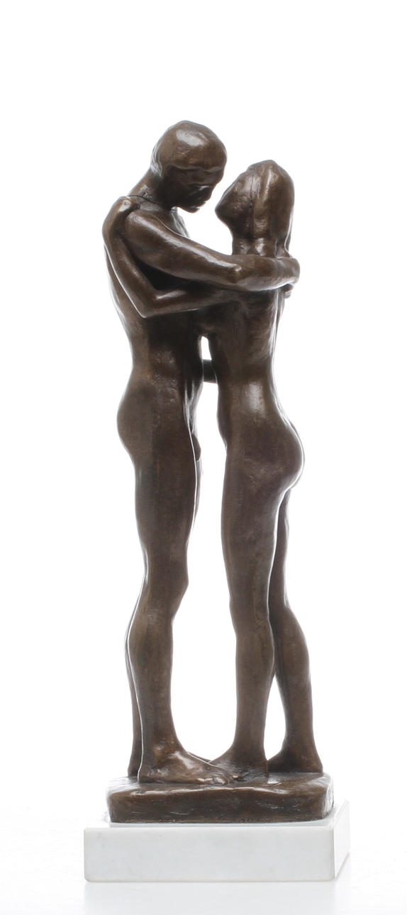 GUDMAR OLOVSON. "Les deux arbres"/"De två träden", bronserad konstmassa, signerad.