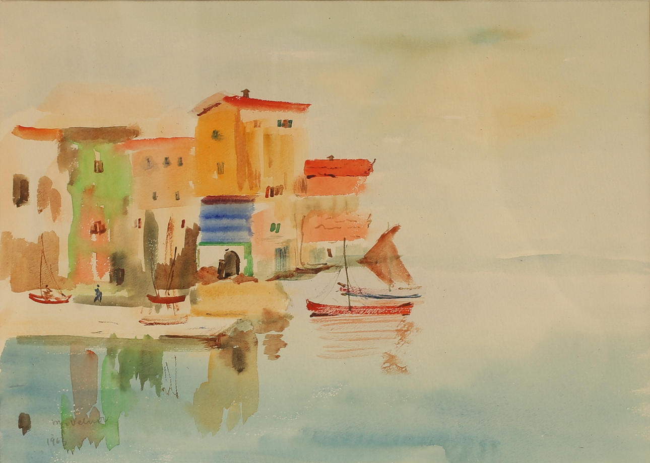 MILAN VELKOV. Aquarell, signiert 1963.