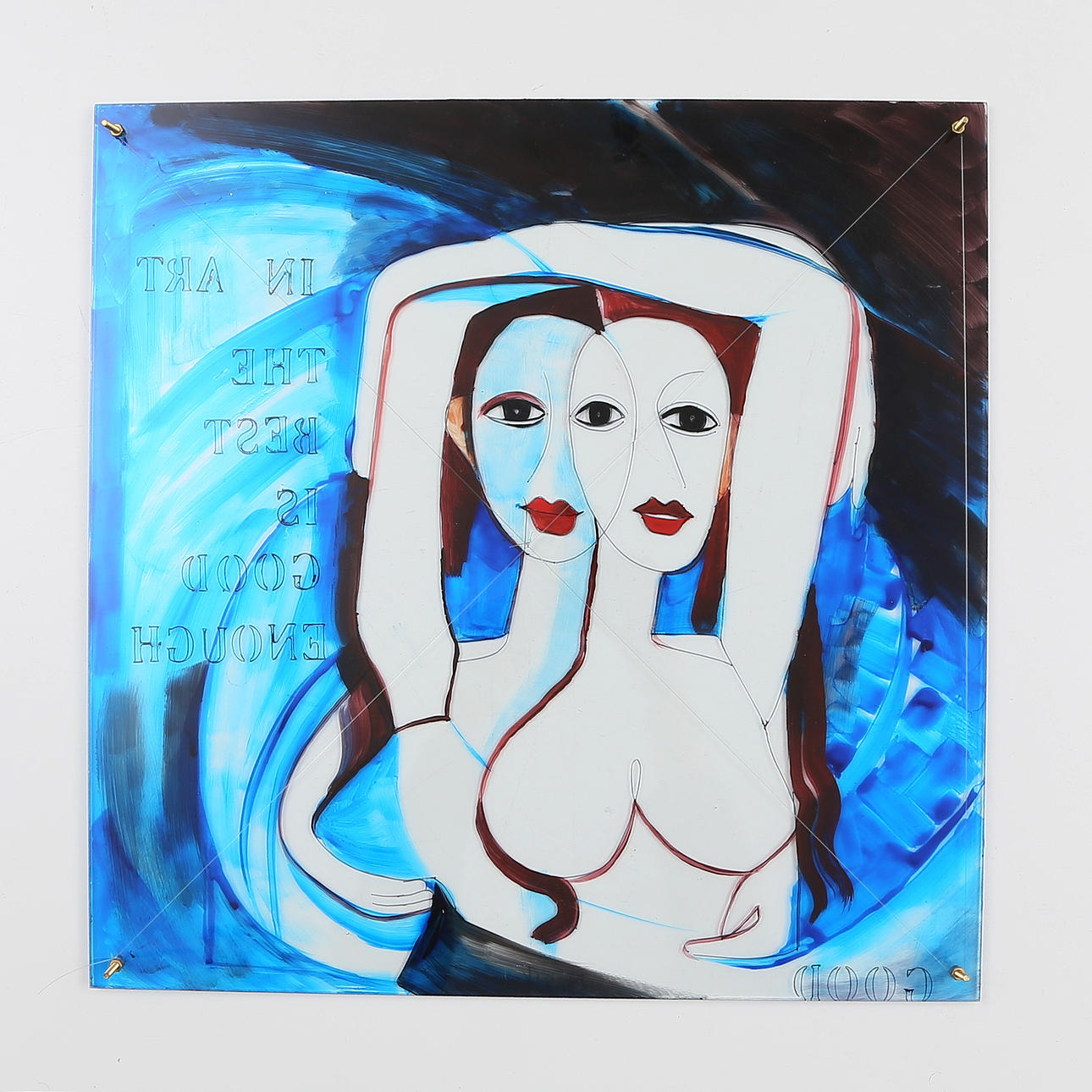 NADJIB KAMGAR. PLEXIGLASTAVLA, signerad, modern.