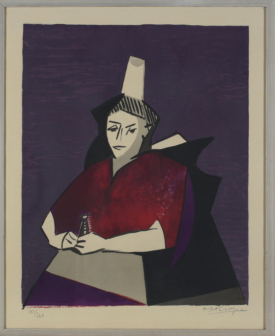 ROLAND KEMPE. Figure composition, color lithograph, signed and numbered 193/260.