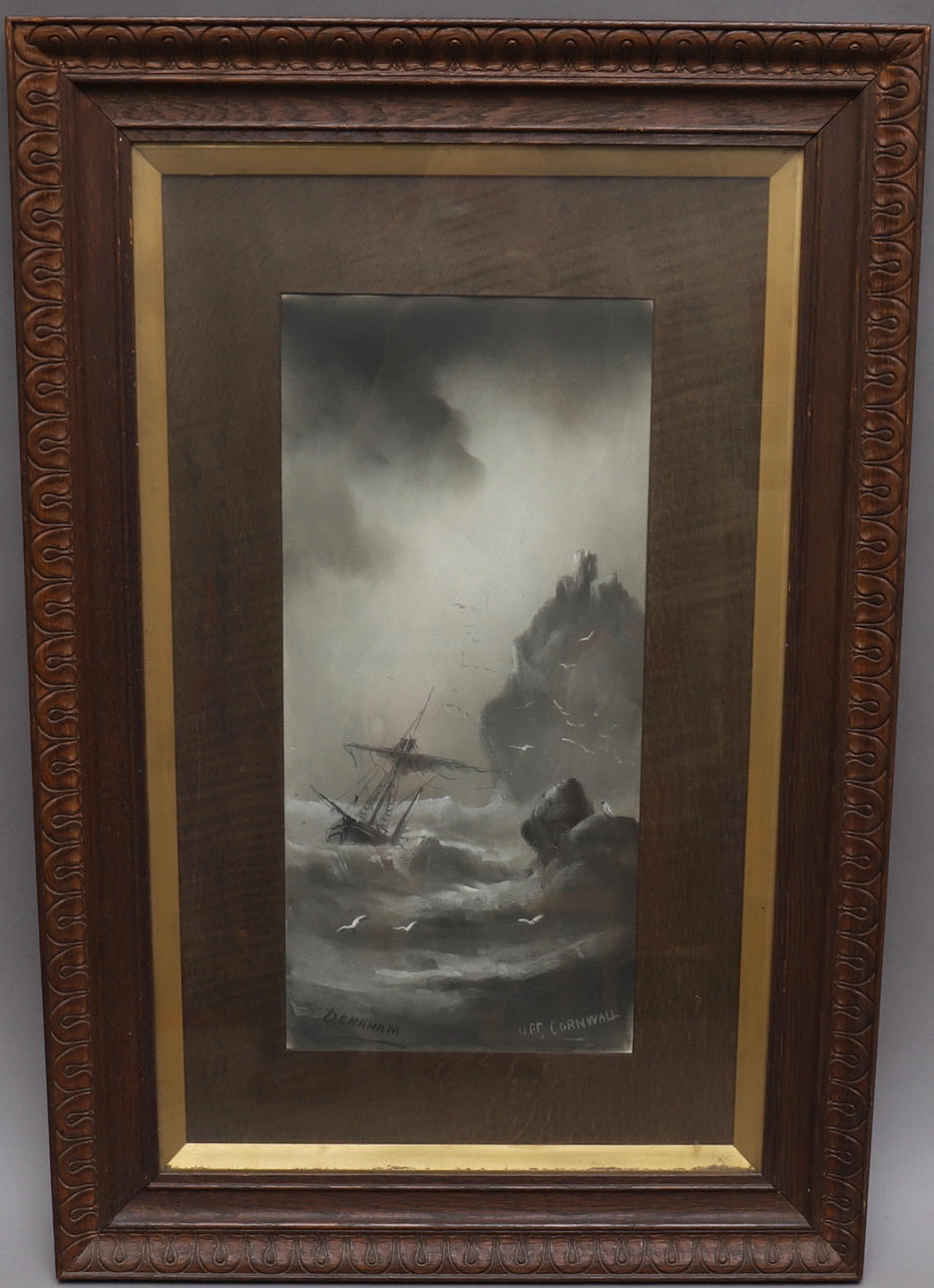 OIDENTIFIERAD KONSTNÄR. watercolor & chalk, ''Off. Cornwall'', signed D. Graham.