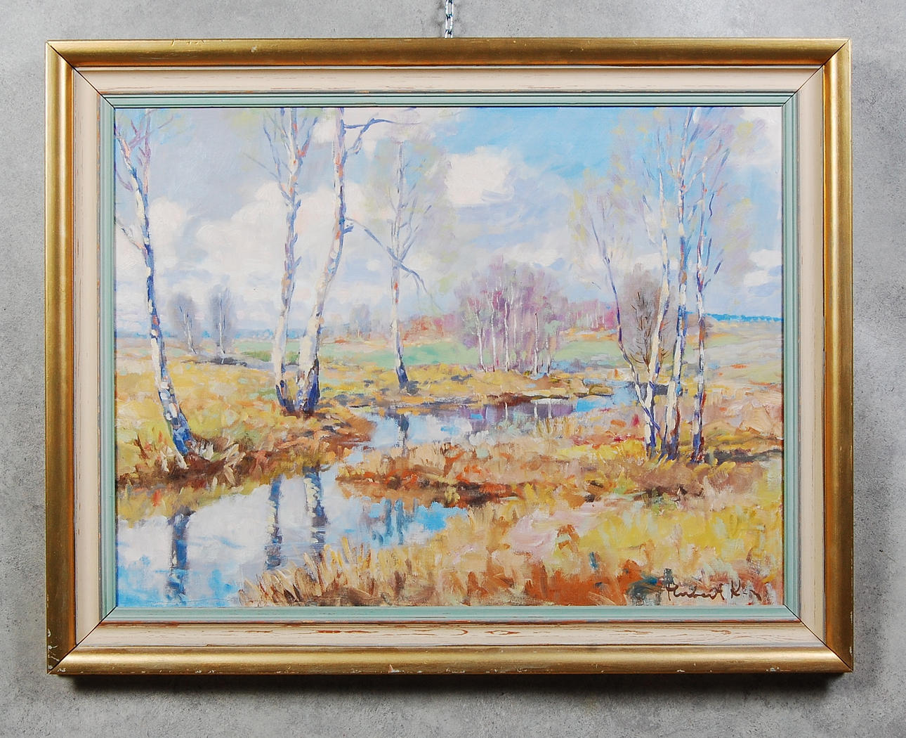 OKÄND KONSTNÄR. olja på duk, landskap, signerad.