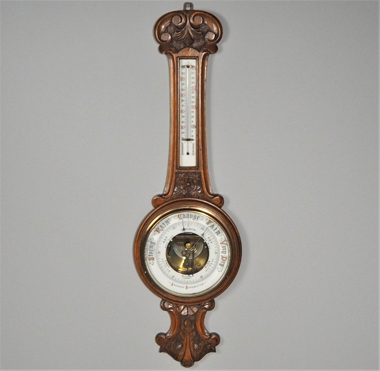 BAROMETER / TERMOMETER, android, England tidigt 1900-tal.