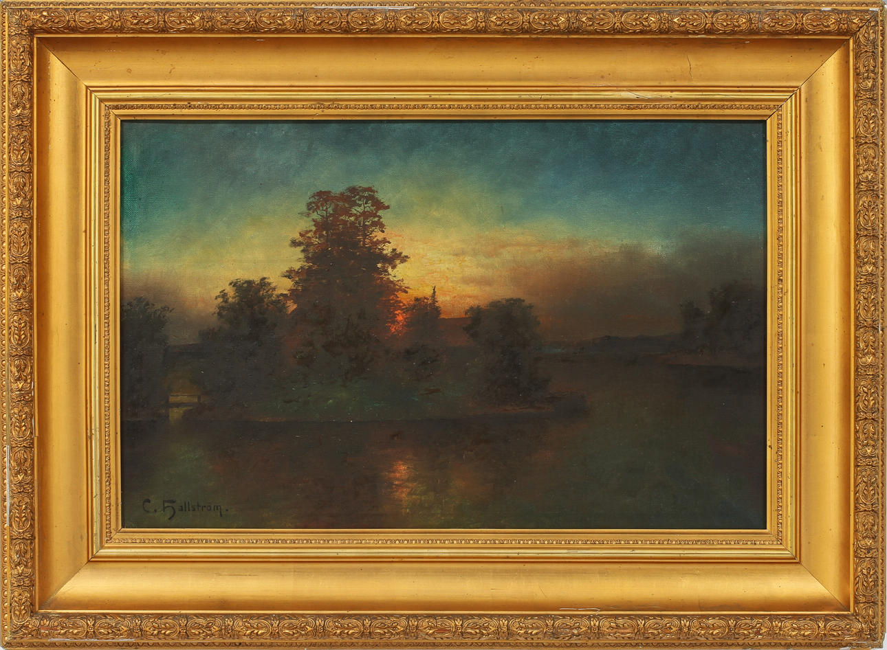 CARL HALLSTRÖM. Olja på duk, signerad.
