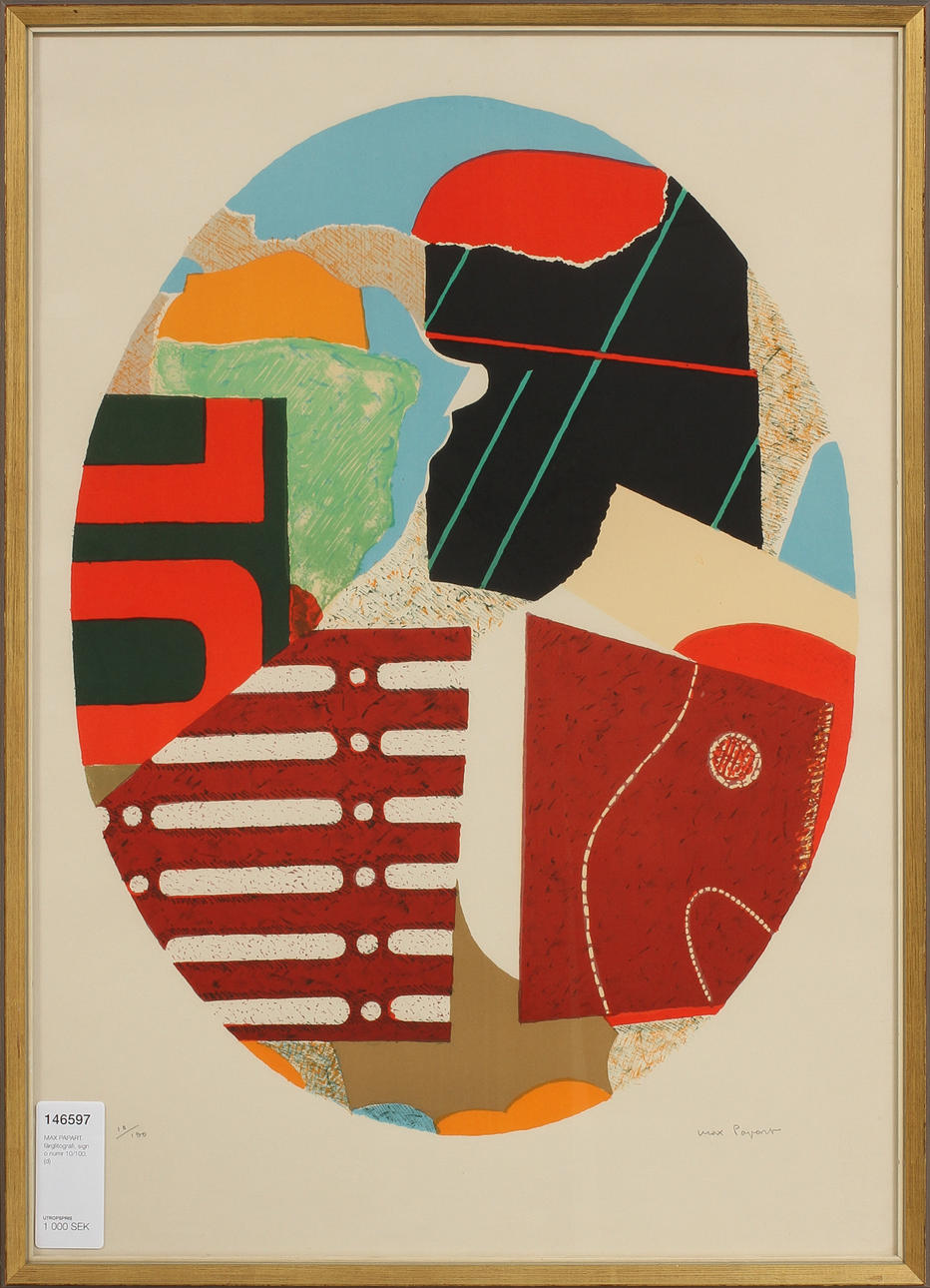 MAX PAPART. färglitografi, sign o numr 10/100.