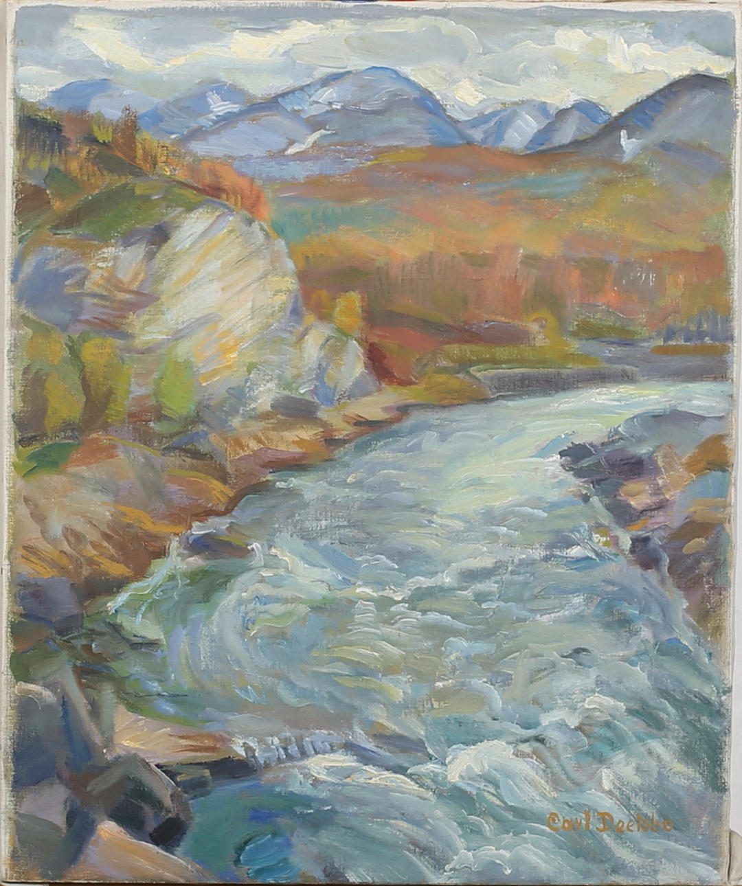 CARL DEELSBO. Olja på duk, forslandskap.