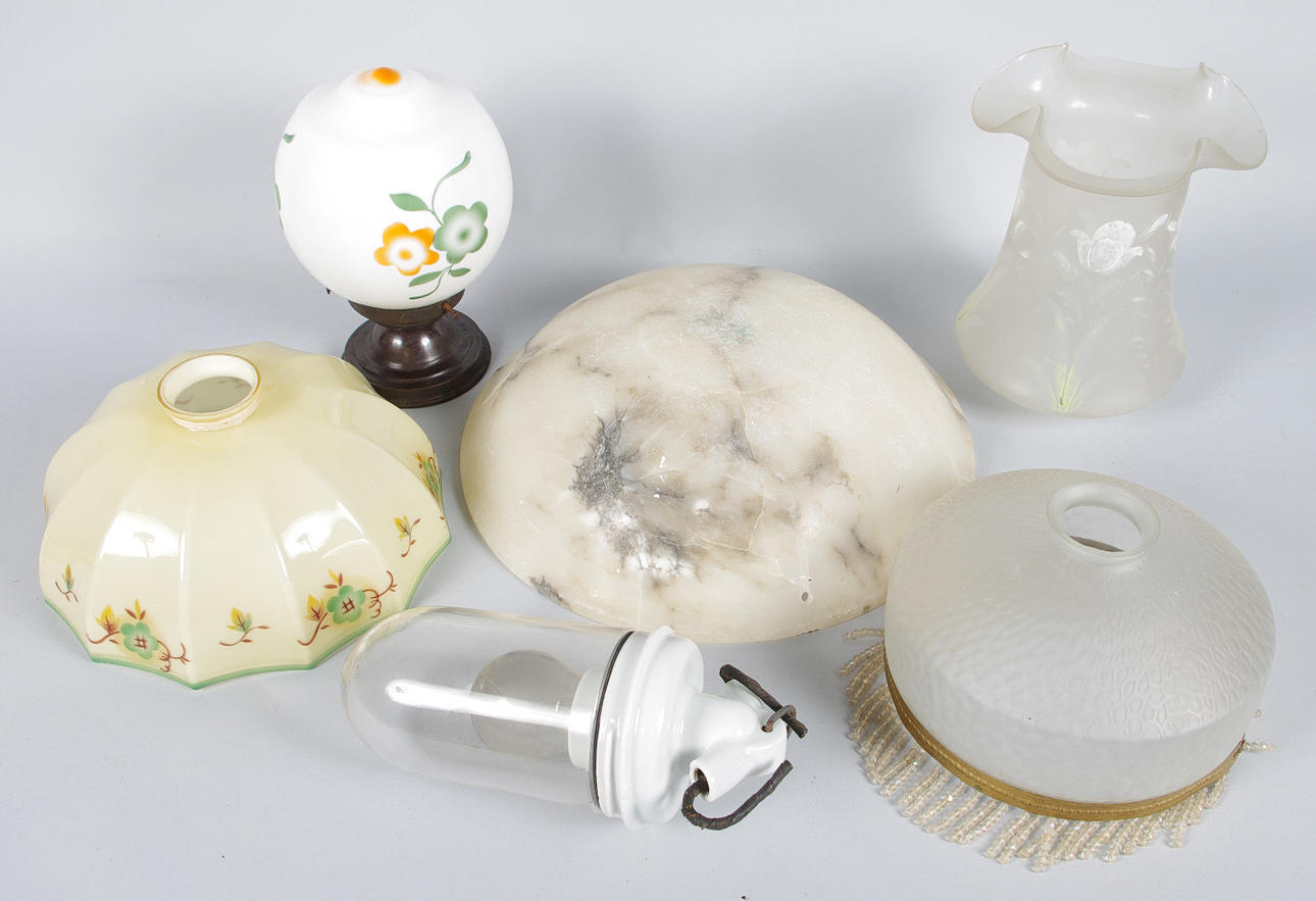 LAMPKUPOR, 6 stycken, glas.