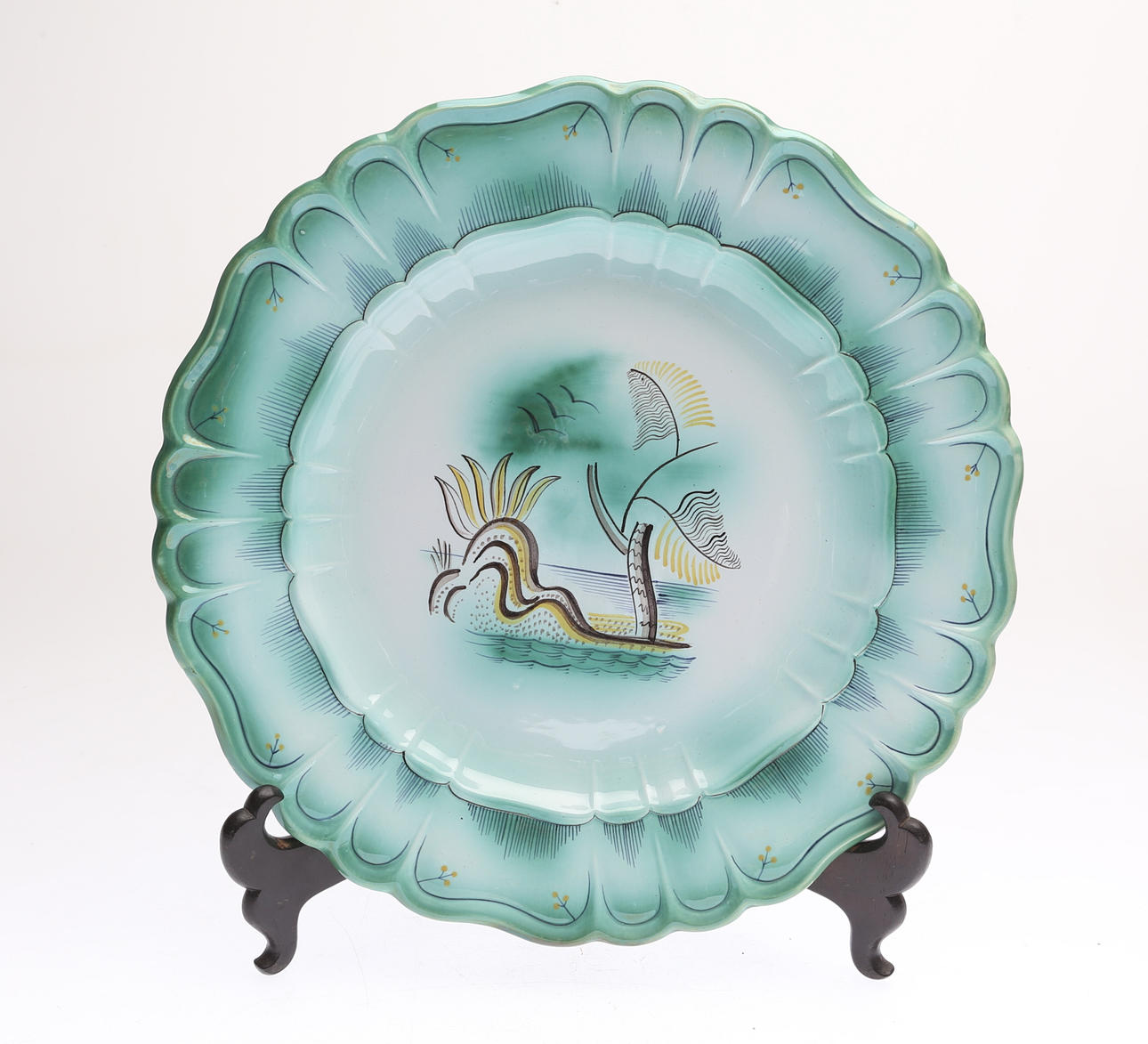 ARTHUR PERCY. PLATE, ceramic, Gefle, hand painted, circa 1930.
