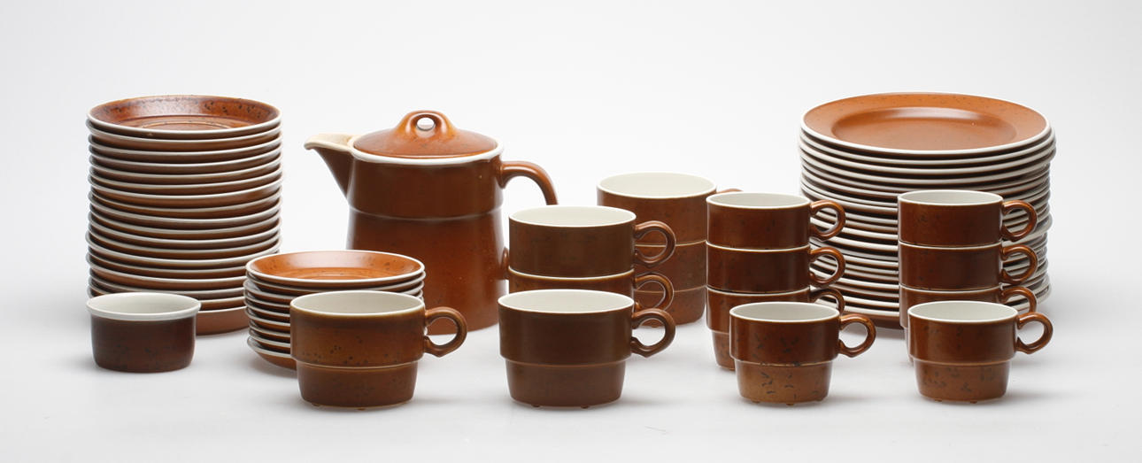 SERVIS, 36 delar, keramik, "Coq", Stig Lindberg, Gustavsberg.