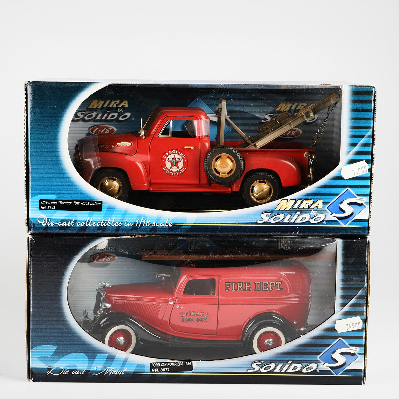 MODEL BILER, 2 stk., Solido, brandbiler.