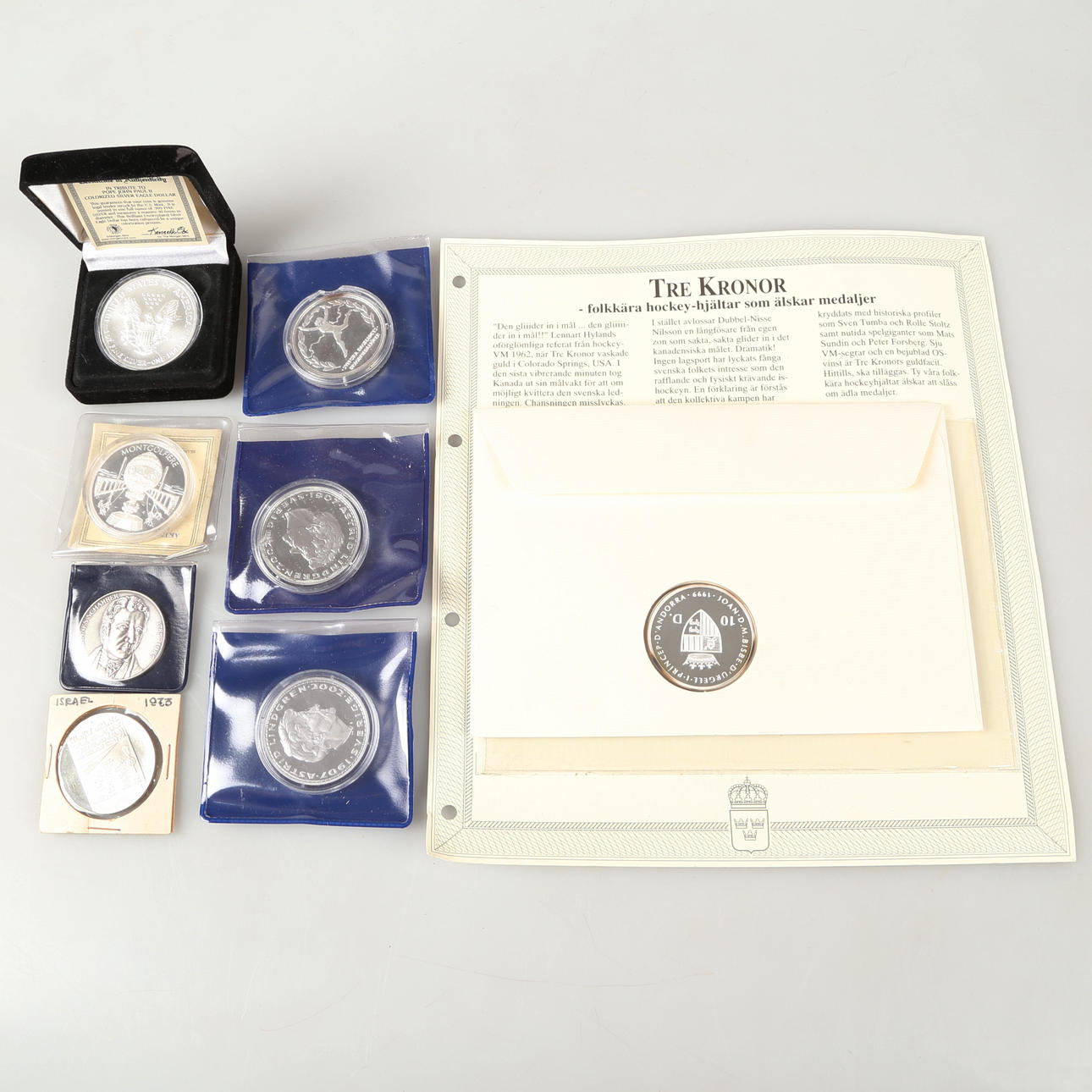 SAMLER MØNTER, 8 stk, Sølv.