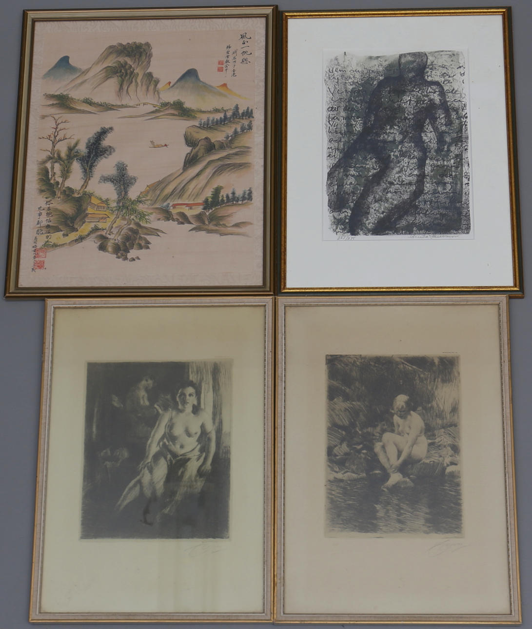 PARTI TAVLOR 4 st, blandad teknik.