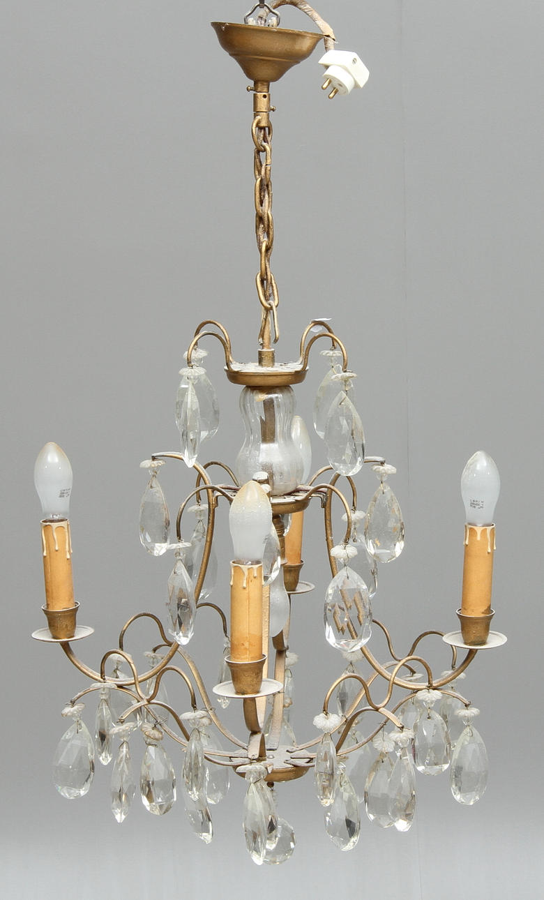 LJUSKRONA, 4 ljusarmar, rokokostil, 1900-tal.