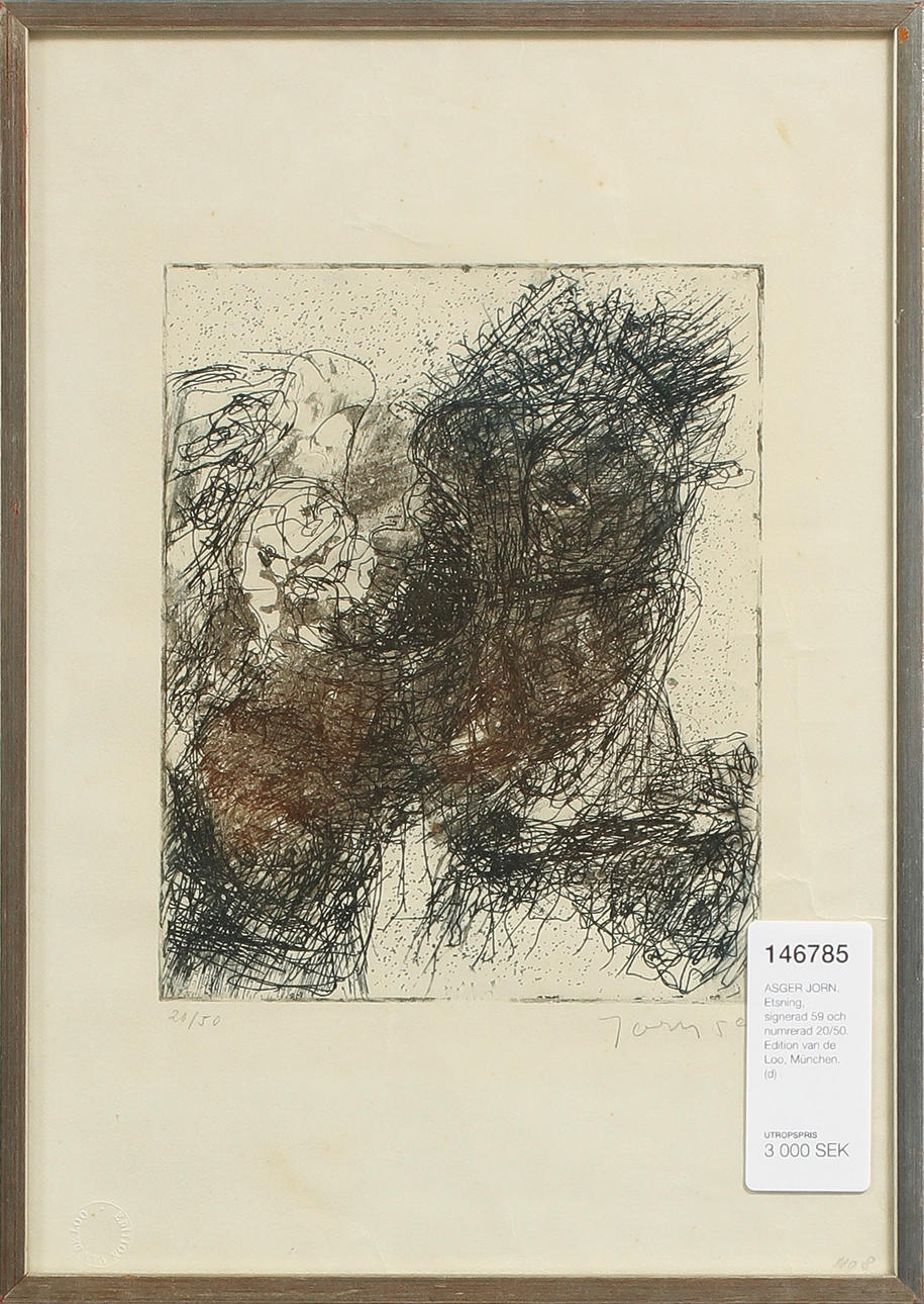 ASGER JORN. Etsning, signerad 59 och numrerad 20/50. Edition van de Loo, München.