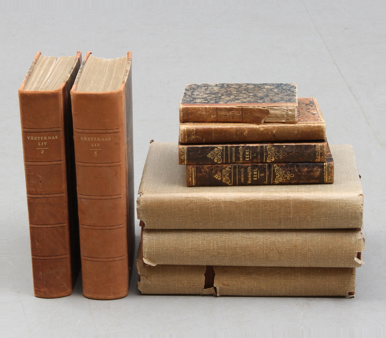 PARTI BÖCKER, 9 st, bland annat Växternas Liv, Carl Skottsberg, 1932.