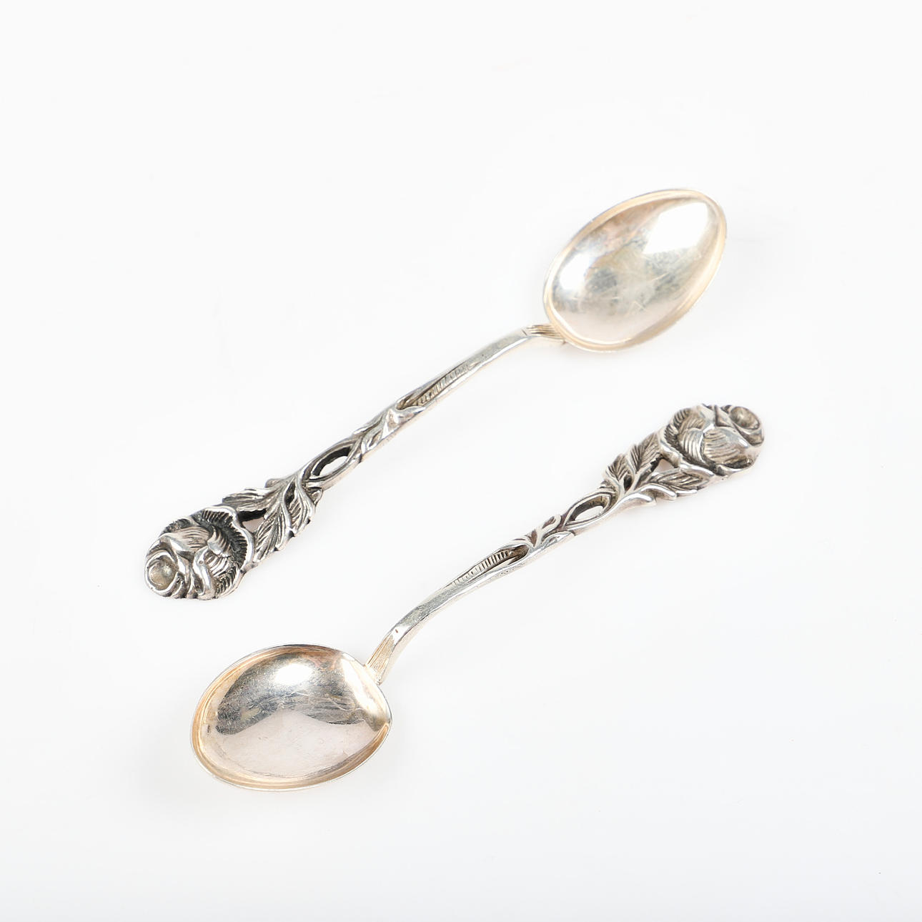 COFFEE SPOONS, 10 pieces, "The Rose", silver.