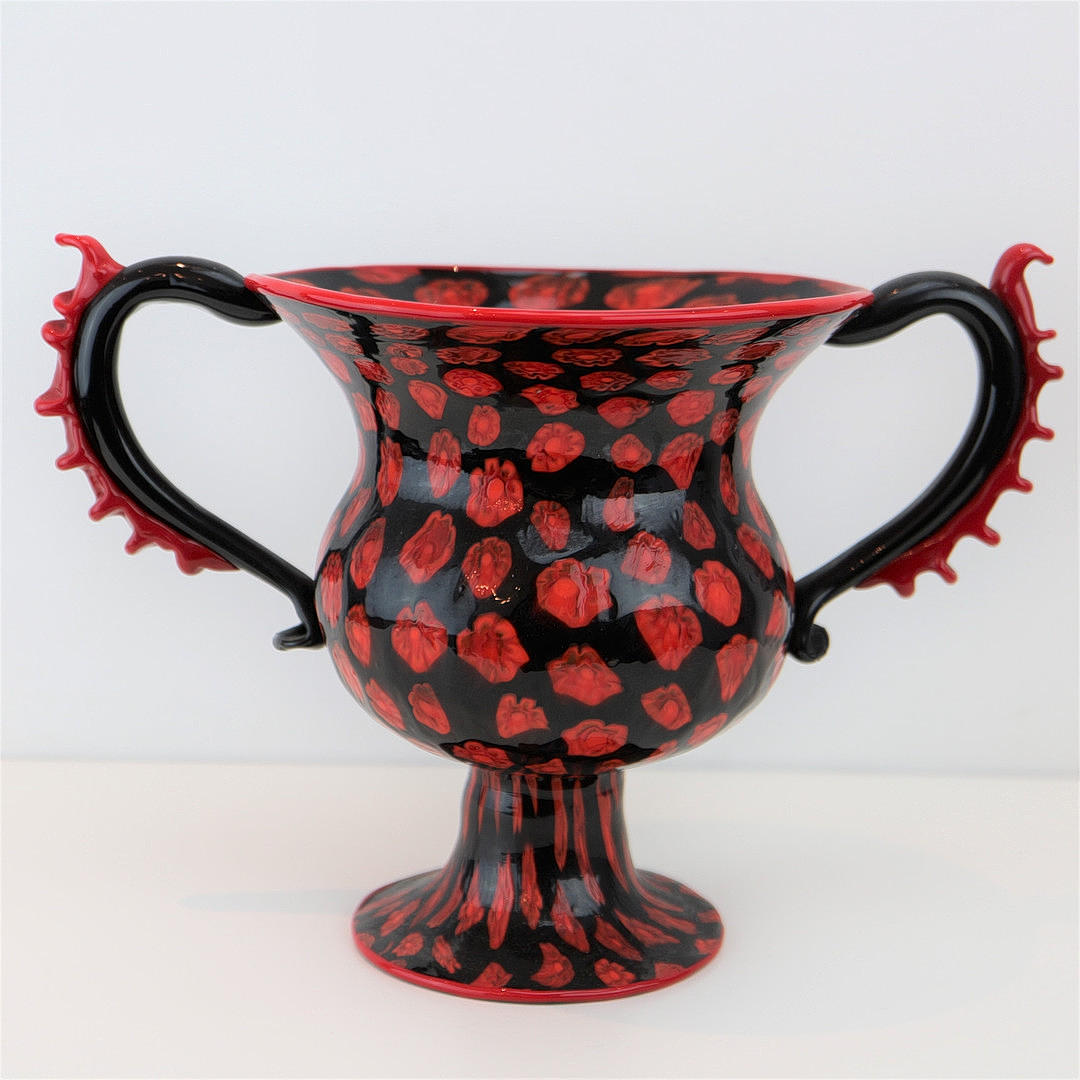 CARLO SCARPA. MURRINEN MURANO GLAS VASE.