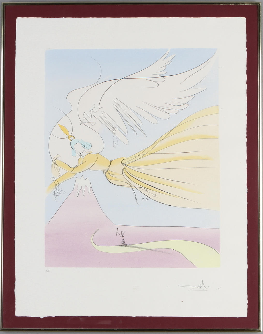 SALVADOR DALI. "Japanese Fairy Tales", torrnålsetsning med tryckt kolorering, H.C, signerad.