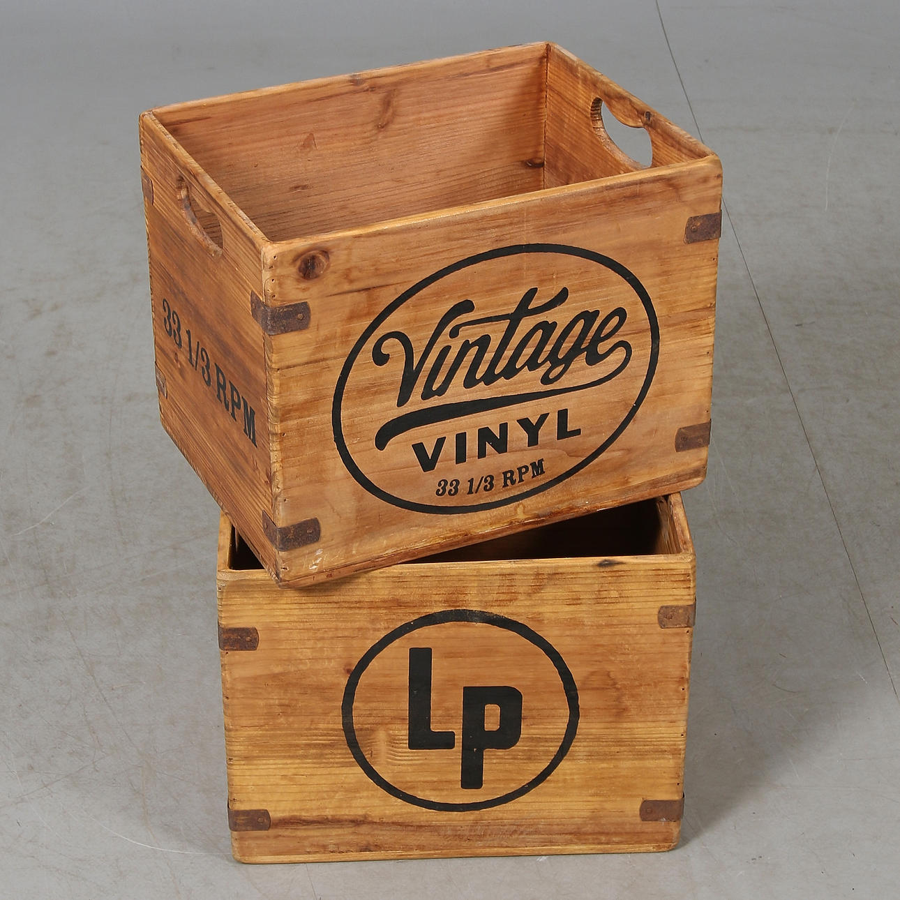 RECORD BACKS for LP RECORDS, 2 pcs, wood, 19/2000s.