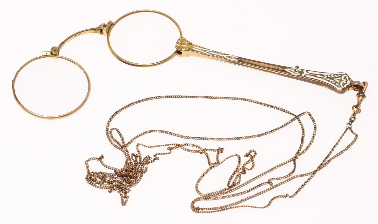 LORNJETT, tidigt 1900-tal, dekor i emalj.