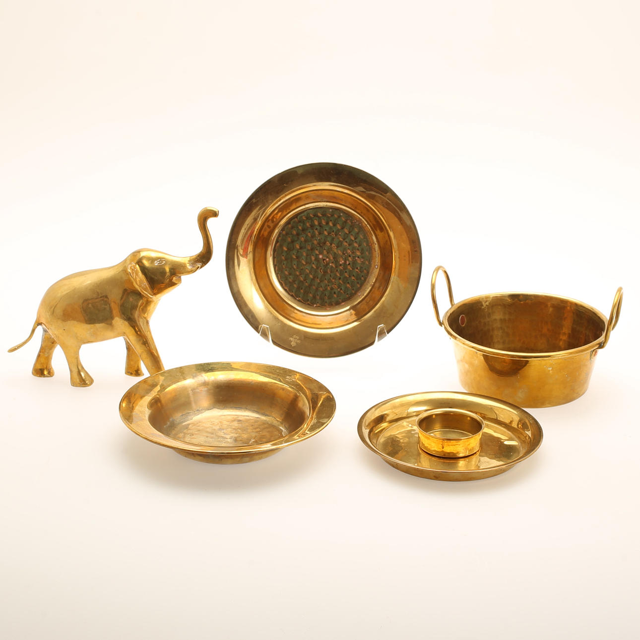 BRASS OBJECTS, 5 parts, including Skultuna.