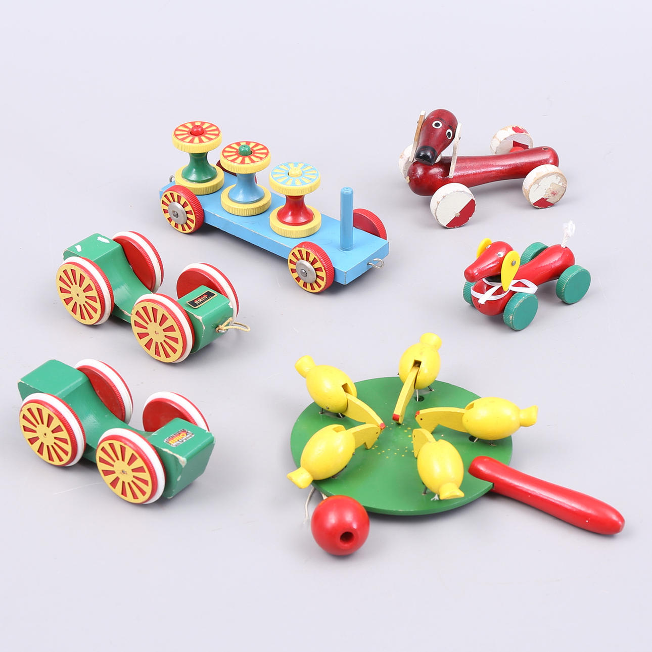 VAGNAR, HÖNS, TAXAR, trä, Brio.