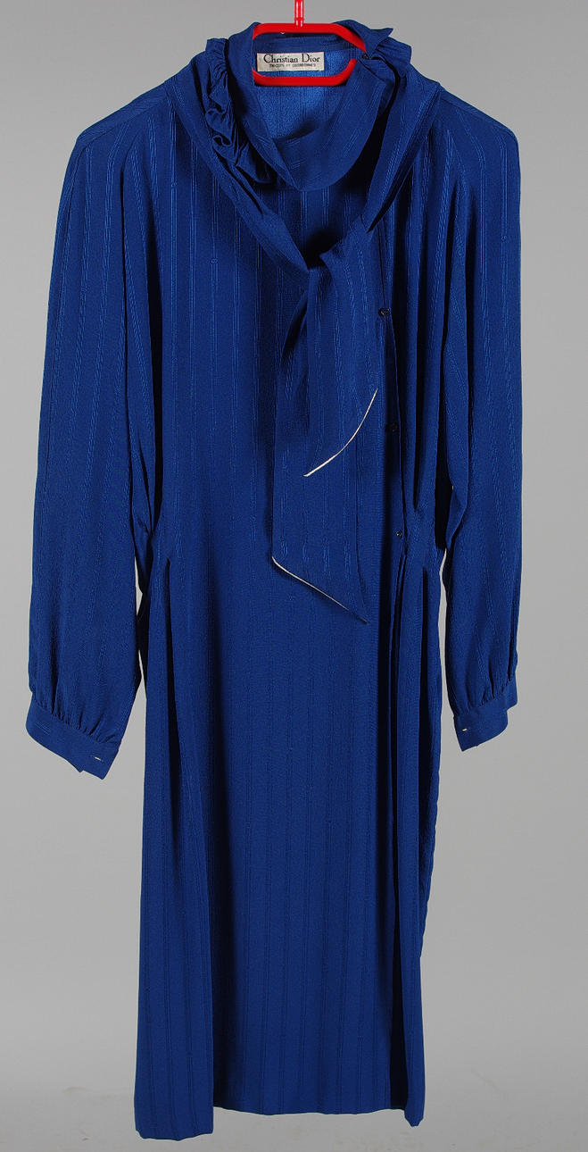 KLÄNNING, Christian Dior, blå silke.