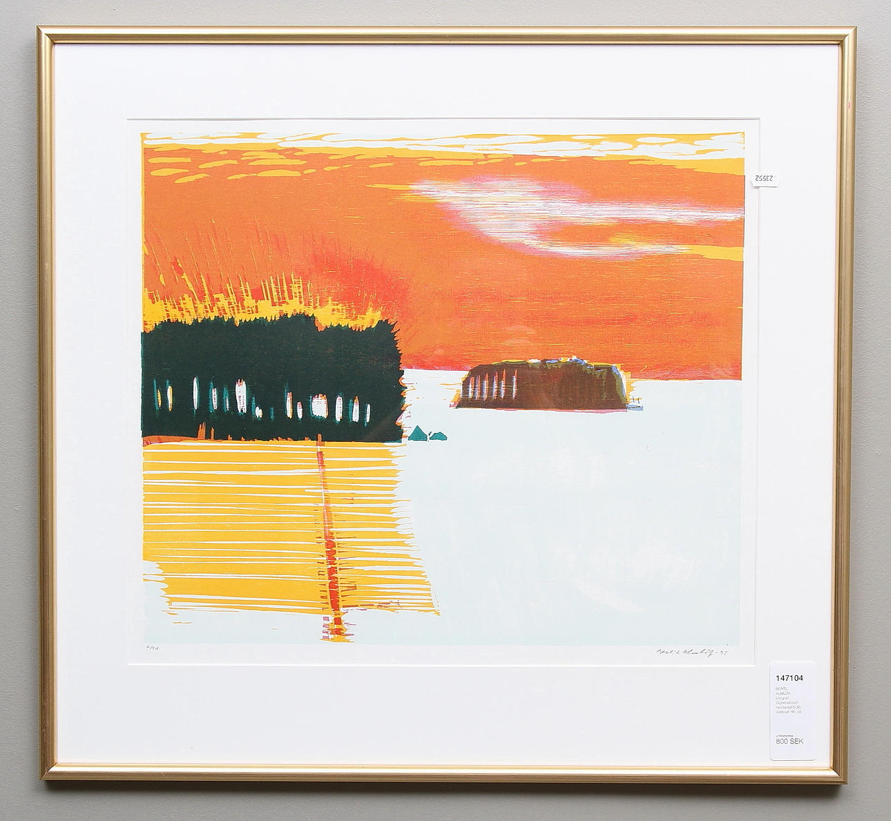 BERTIL ALMLÖF. Litografi. Signerad och numrerad 6/30, daterad -95.