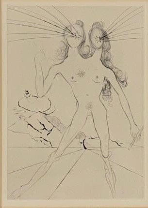 - DALÍ, SALVADOR. ”Bicéphale”, torrnålsetsning.