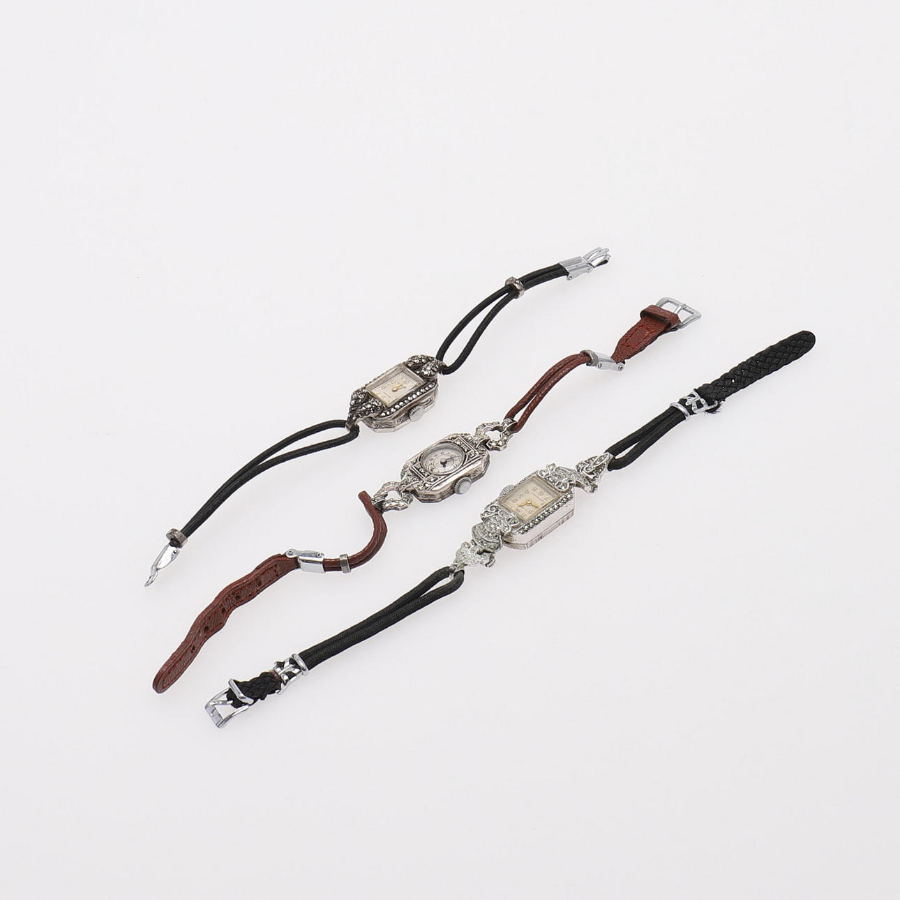 RELOJ DE PULSERA, TRES PIEZAS, ART DECO.