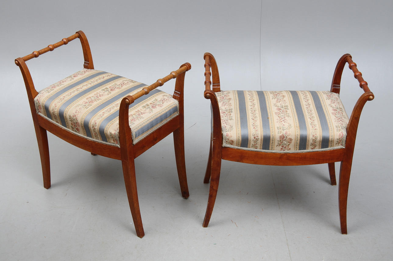 BANKETTER, ett par, senempire, 1800-tal.