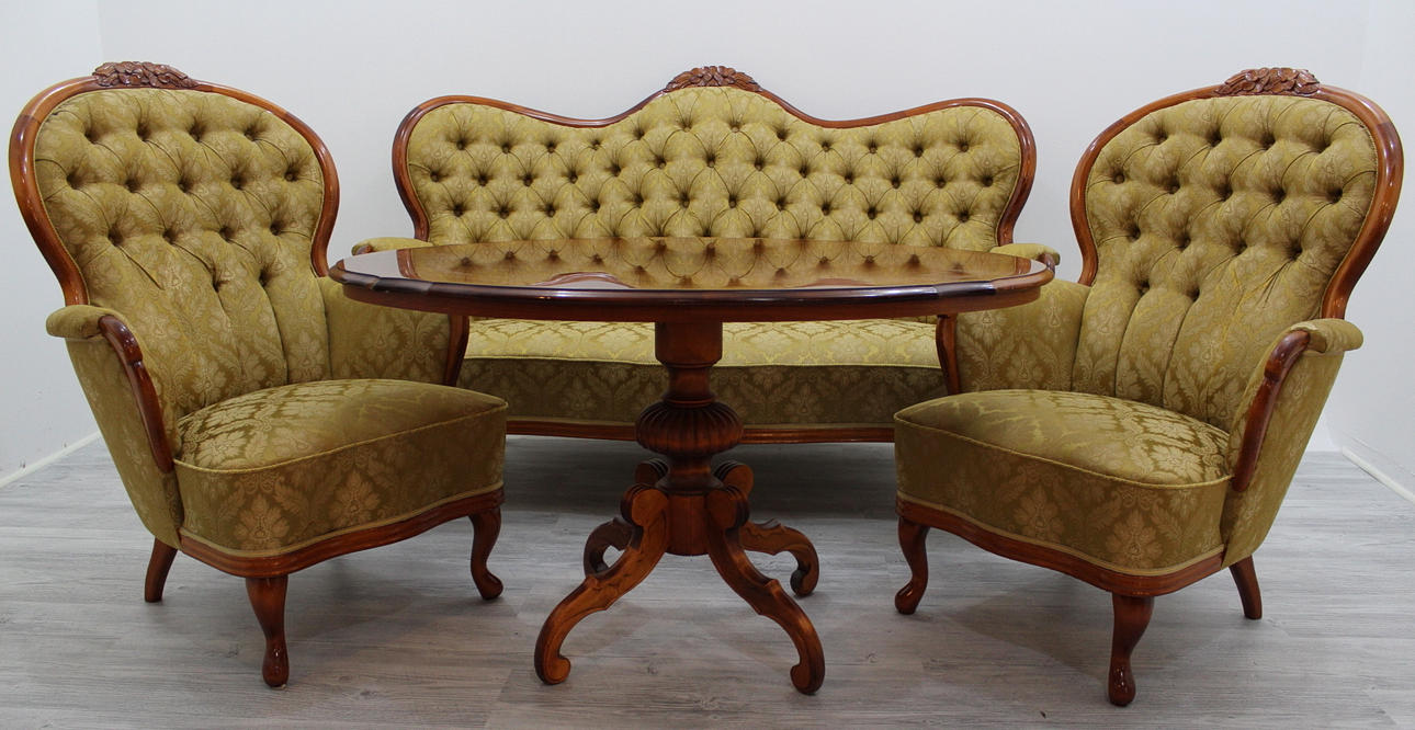 SALONGSGRUPP 5 delar, nyrokokostil, 1900-tal.