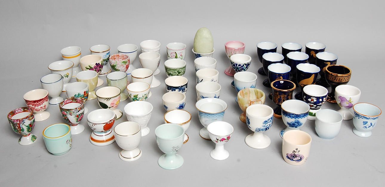 ÄGGKOPPAR, 55 st porslin, Bing & Gröndahl, Royal Copenhagen mfl.